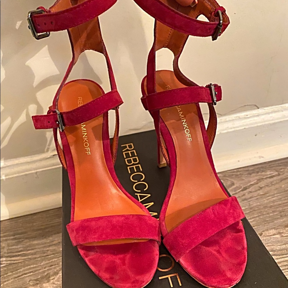 Rebecca Minkoff Red Suede Heel Sandal size 7.5